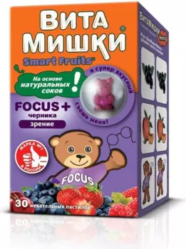 ВитаМишки Focus + черника, пастилки жевательные, 30 шт.