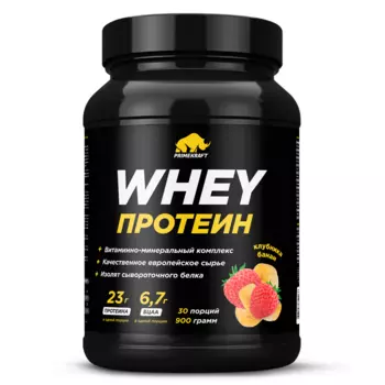WHEY Протеин, порошок (клубника-банан) 900 г, 1 шт.