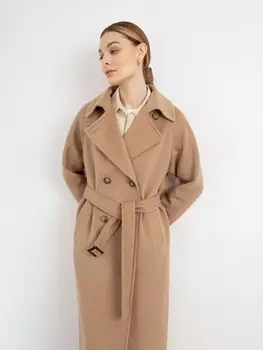 Двубортное демисезонное классическое пальто с мембраной