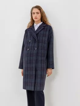 Двубортное пальто в клетку с мембраной