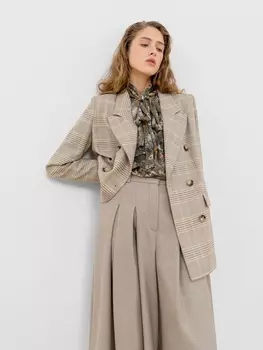 Двубортный жакет в клетку