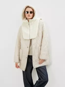 Двусторонняя зимняя экошуба со съёмным капюшоном