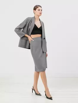 Юбка-карандаш в принте "пье-де-пуль"