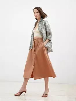 Юбка-колокол длины миди на пуговицах