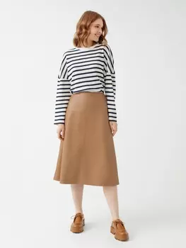 Юбка-трапеция из экокожи