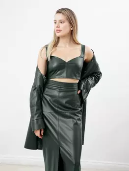 Кроп-топ из экокожи