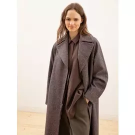Твидовое демисезонное женское пальто