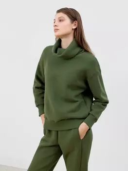 Толстовка из футера с воротником-стойкой