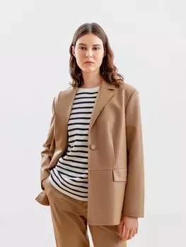 Прямой жакет из экокожи