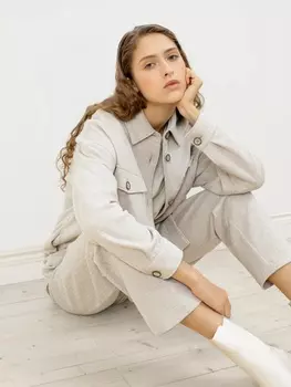 Жакет-рубашка с накладными карманами