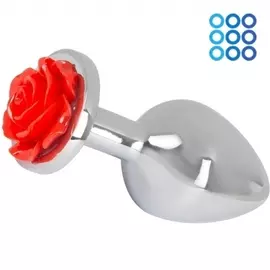 Серебряная втулка с красной розочкой Orion