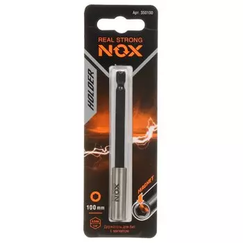 Адаптер для бит Nox, E6.3, 100 мм, магнитный адаптер, 1/4", 350100, блистер
