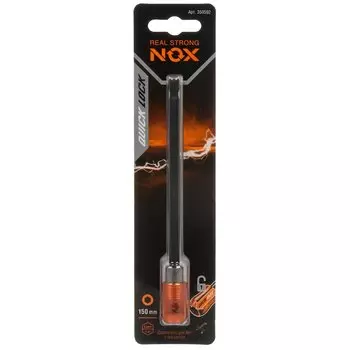 Адаптер для бит Nox, Quick lock, E6.3, 150 мм, магнитный адаптер, 1/4", 350502, блистер