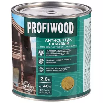 Антисептик Profiwood, для дерева, лаковый, калужница, 2.4 кг