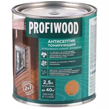 Антисептик Profiwood, для дерева, тонирующий, бук, 2.1 кг