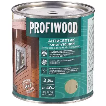 Антисептик Profiwood, для дерева, тонирующий, дуб, 2.1 кг