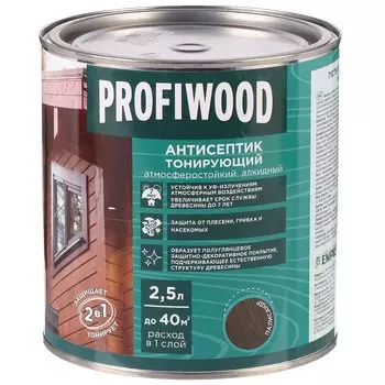 Антисептик Profiwood, для дерева, тонирующий, палисандр, 2.1 кг