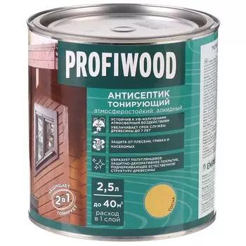 Антисептик Profiwood, для дерева, тонирующий, сосна, 2.1 кг
