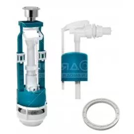 Арматура для бачка унитаза боковая, 1/2", кнопочная, хром, Инкоэр, СБ1-БпрН-А-В Р