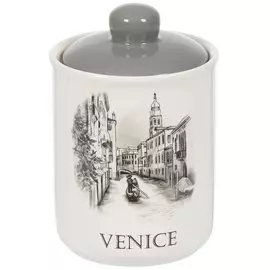 Банка для сыпучих продуктов, доломит, 350 мл, с крышкой, Daniks, Фьюжн