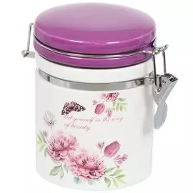 Банка для сыпучих продуктов, доломит, 0.35 л, с крышкой, Daniks, Флорентини