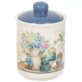 Банка для сыпучих продуктов, доломит, 0.35 л, с крышкой, Daniks, Патрицио