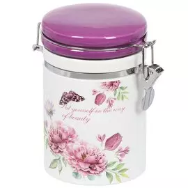 Банка для сыпучих продуктов, доломит, 0.55 л, с крышкой, Daniks, Флорентини