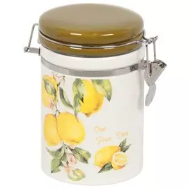 Банка для сыпучих продуктов, доломит, 0.55 л, с крышкой, Daniks, Лучиано