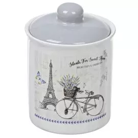 Банка для сыпучих продуктов, доломит, 0.55 л, с крышкой, Daniks, Прованс