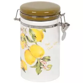 Банка для сыпучих продуктов, доломит, 0.75 л, с крышкой, Daniks, Лучиано