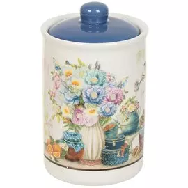 Банка для сыпучих продуктов, доломит, 0.75 л, с крышкой, Daniks, Патрицио