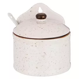 Банка для сыпучих продуктов, керамика, 0.4 л, 11х13.5 см, с крышкой, Lefard, Cosmos, 155-560