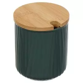 Банка для сыпучих продуктов, керамика, 8х8х8.5 см, с крышкой, Y4-5040, изумрудная