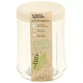 Банка для сыпучих продуктов, пластик, 0.75 л, 10х10х13 см, с крышкой, Sugar&Spice, Green Republic, SE2248GR, лен