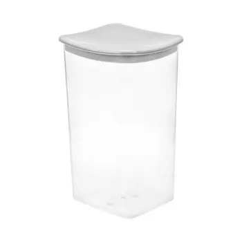 Банка для сыпучих продуктов, пластик, 1.9 л, 12.5х11.5х21 см, с крышкой, Idea, М1224, смоки