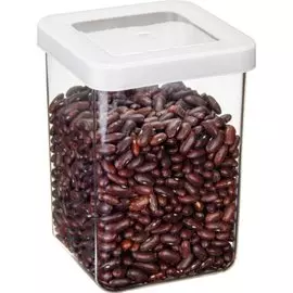 Банка для сыпучих продуктов, пластик, 1 л, 10х10х14 см, с крышкой, Idea, Степ, М 1292