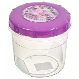Банка для сыпучих продуктов, пластик, 1 л, 12.5 см, с крышкой, Полимербыт, Лаванда Pastel, 435780800, сиреневая