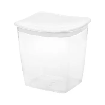 Банка для сыпучих продуктов, пластик, 1 л, 12.5х11.5х13 см, с крышкой, Idea, М1223, белая