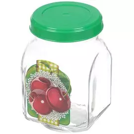 Банка для сыпучих продуктов, стекло, 0.8 л, с крышкой, Вишня, 626-020