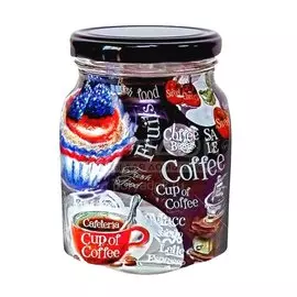 Банка для сыпучих продуктов, стекло, 0.8 л, с крышкой, Кофе брейк, 626-614