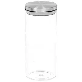 Банка для сыпучих продуктов, стекло, 1.3 л, 21 см, с крышкой, Mallony, Oceano, 004459