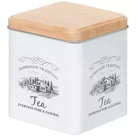 Банка для сыпучих продуктов, металл, 10х10х12 см, с крышкой, Чай/Сахар/Кофе, Y3-1189