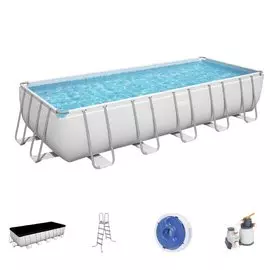 Бассейн каркасный Bestway, 640х274х132 см, Power Steel, 5612B, фильтр-насос, лестница, подстилка, тент, 19281 л, поплавок-дозатор