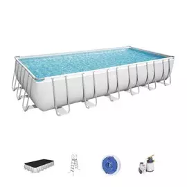 Бассейн каркасный Bestway, 732х366х132 см, Power Steel, 56475, фильтр-насос, лестница, тент, 30045 л, поплавок-дозатор