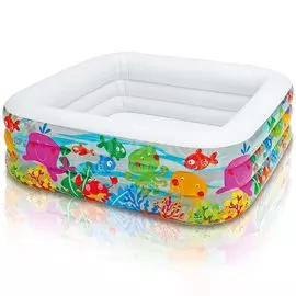 Бассейн надувной Intex, 159х159х50 см, Аквариум с рыбками, 57471NP, 340 л