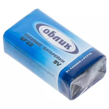 Батарейка Облик, 6F22, Крона, солевая, 9 В, 771