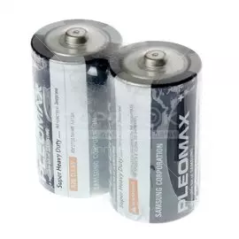 Батарейка Pleomax, D (R20), Super heavy duty Samsung, солевая, 1.5 В, спайка, 2 шт