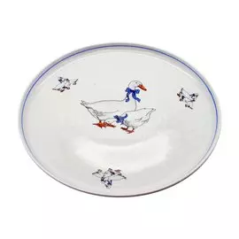 Блюдо фарфор, круглое, 30 см, белое, Гуси, Добрушский фарфоровый завод, 9С1086/1Ф34