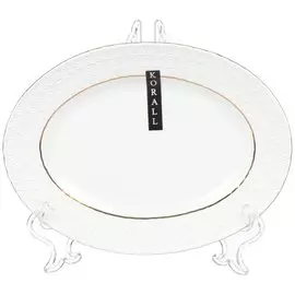 Блюдо керамическое Korall Снежная королева CS223121-A овальное, 15х20 см
