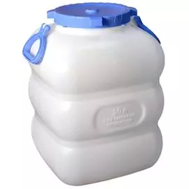 Бочка пластик, пищевая, 50 л, прямоугольная, с ручками, белая, С911БЕЛ, Гранде, Martika